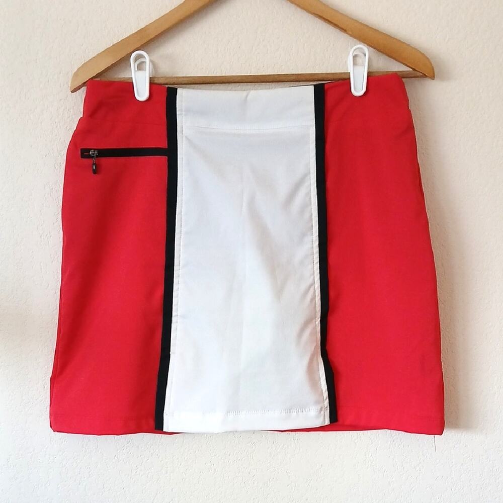 Lopez Golf Skirt With Built In Shorts Red And White Colorblock